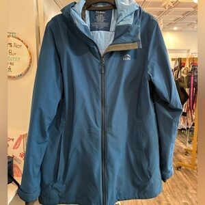 L.L.Bean blue nylon waterproof jacket size L